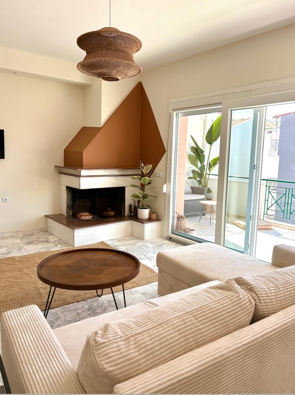 Living room, fireplace