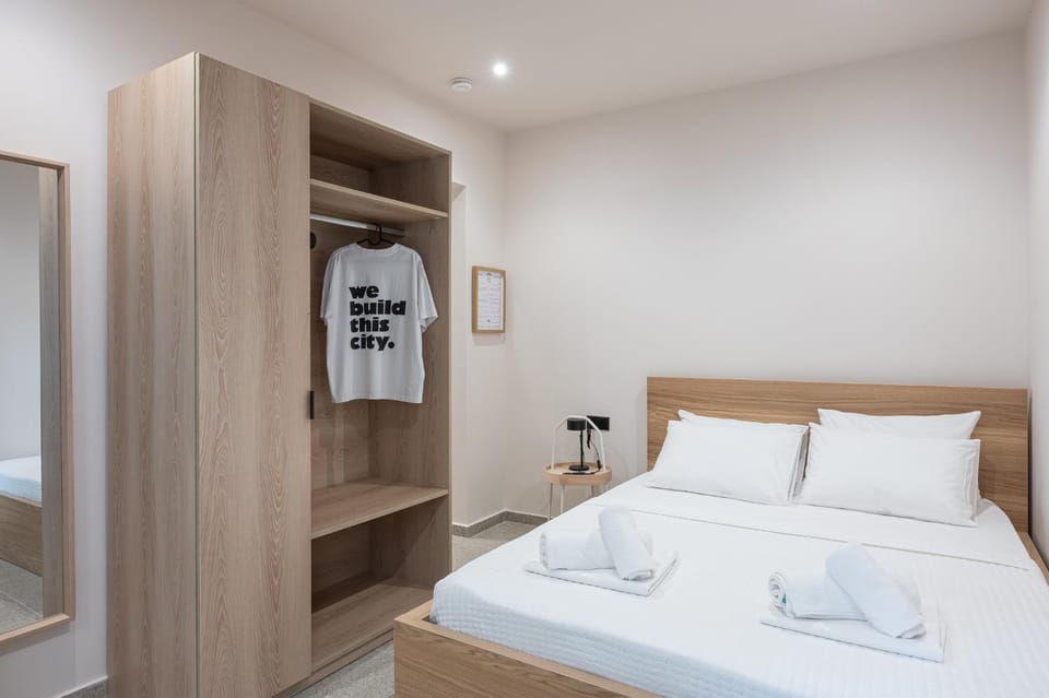 Bed, Photo of the whole room, Bedroom, towels, wardrobe