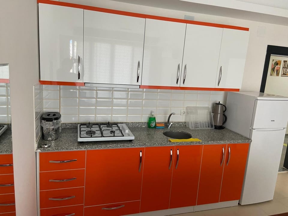 Kitchen or kitchenette, minibar, stove