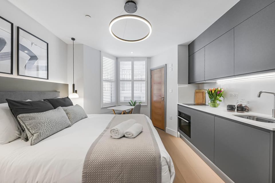 Bed, Kitchen or kitchenette, Photo of the whole room, Seating area, Bedroom