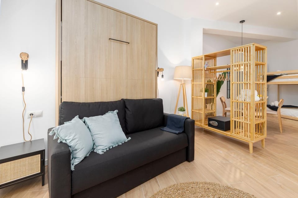 Bed, Living room, Photo of the whole room, Seating area, Bedroom, wardrobe