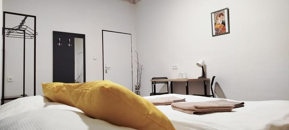 Bed, Photo of the whole room, Bedroom, towels, wardrobe