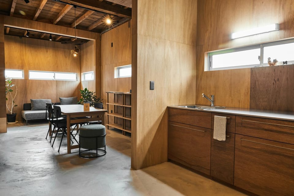 Kitchen or kitchenette, Living room, Dining area