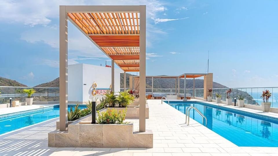 Pool view, Sea view, Swimming pool