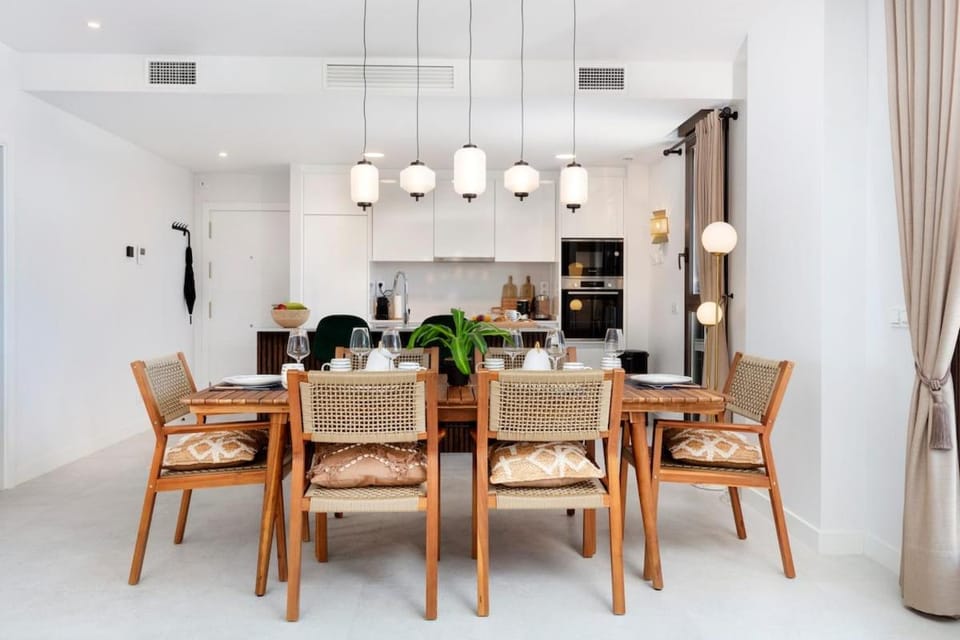 Kitchen or kitchenette, Living room, Dining area, stove