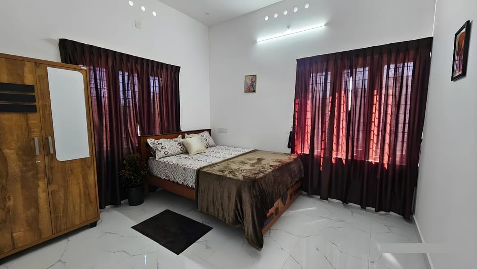 Bedroom, cot, wardrobe
