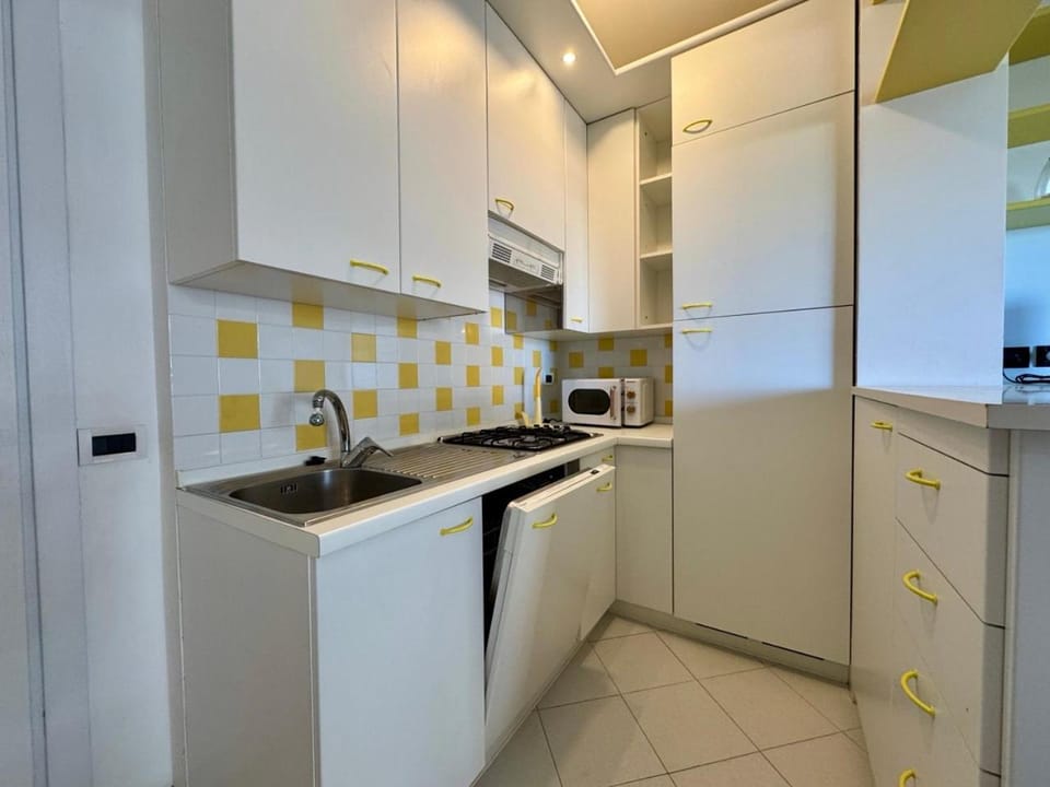 Kitchen or kitchenette, dishwasher, stove