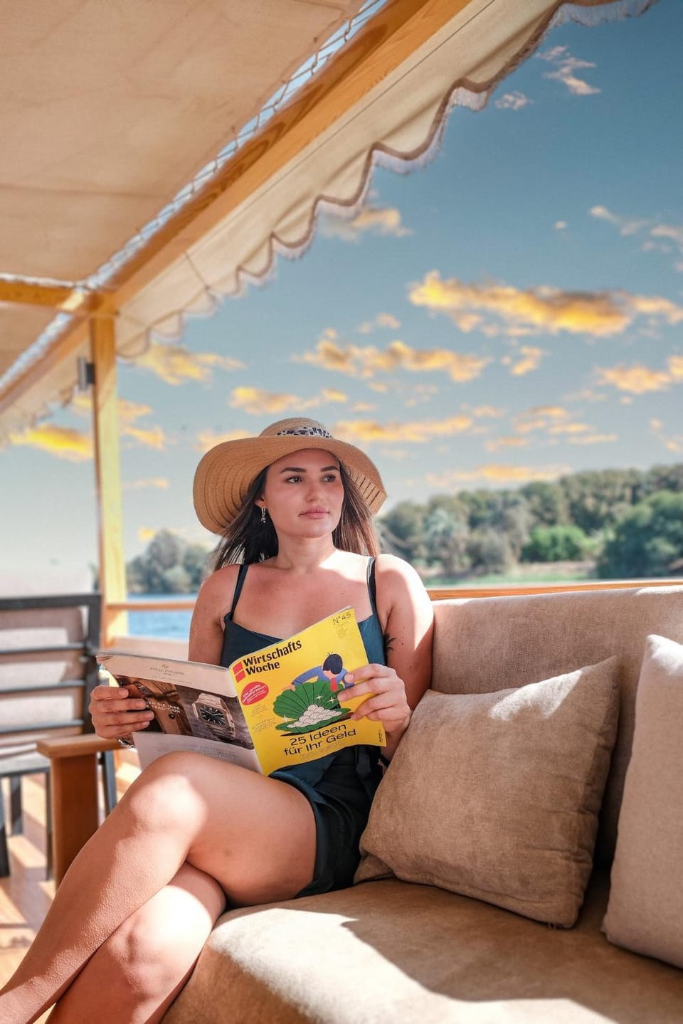 SWAN DAHABIYA Luxury Boutique Nile Cruise - Every Friday from Aswan for 3 nights & Every Monday from Luxor for 4 nights Docked boat in Luxor