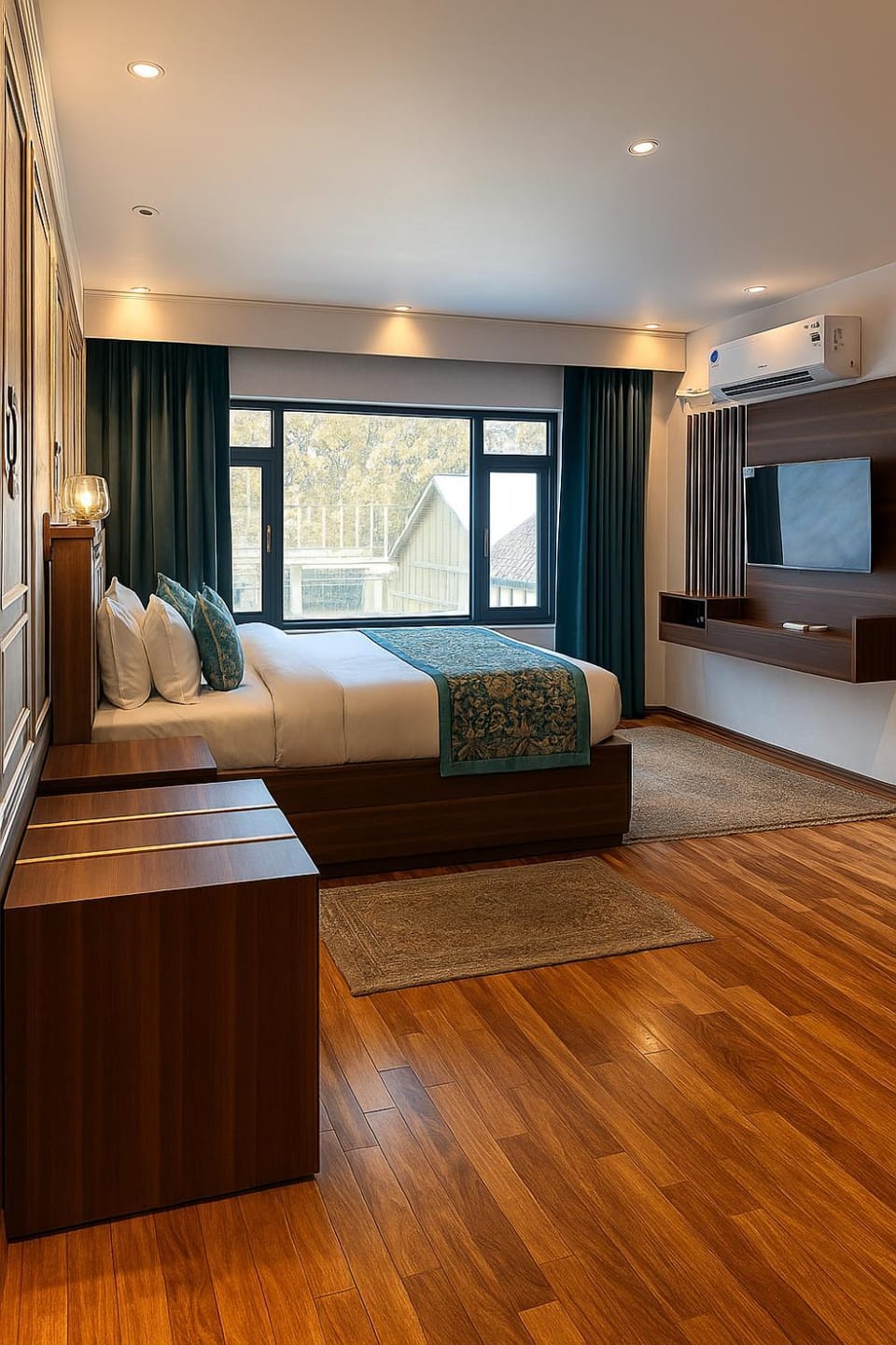 Bed, TV and multimedia, Photo of the whole room, Bedroom, Garden view, air conditioner