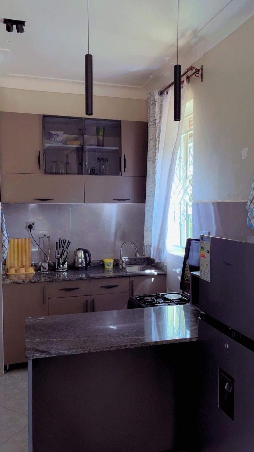 Kitchen or kitchenette, minibar, stove