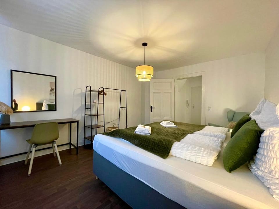 Bed, Photo of the whole room, Bedroom, towels, wardrobe