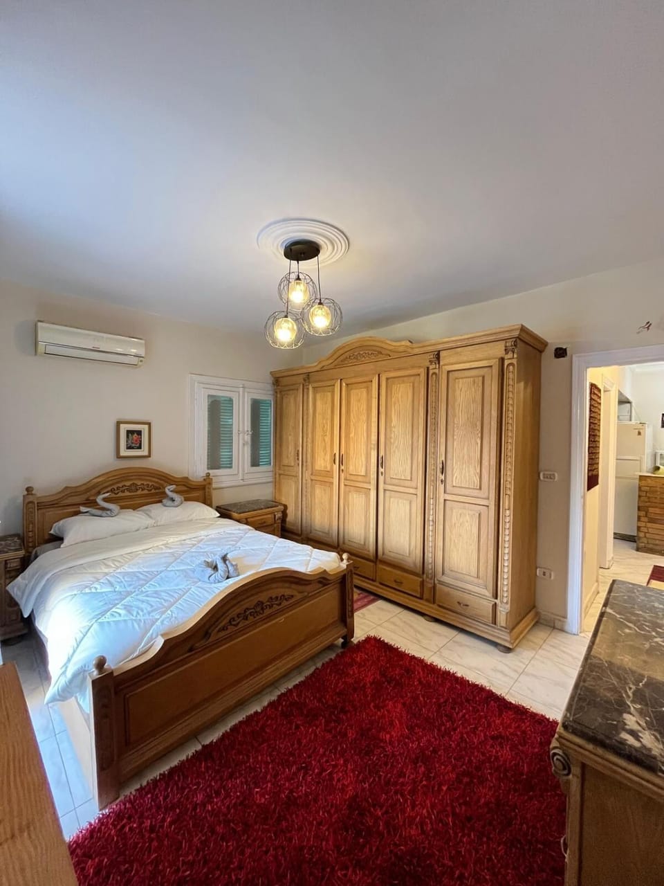 Bed, Photo of the whole room, Bedroom, wardrobe, air conditioner