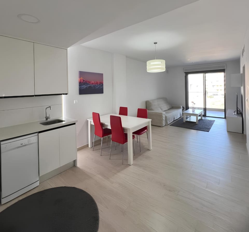 Kitchen or kitchenette, Living room, Dining area