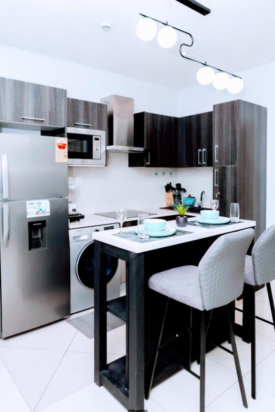 Kitchen or kitchenette, Dining area, dishwasher, microwave, oven, stove
