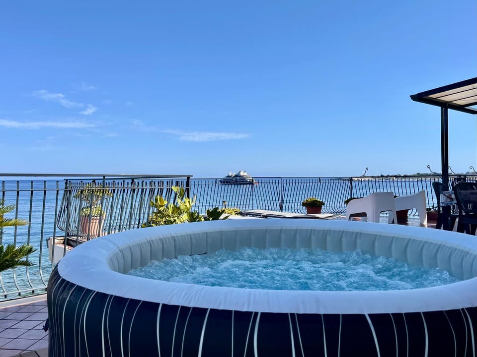 Patio, Day, Natural landscape, Hot Tub, Hot Tub, Balcony/Terrace, Sea view