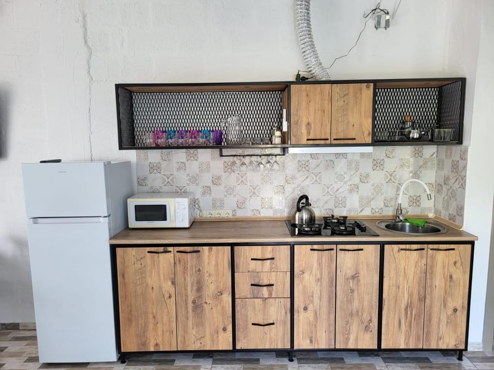Kitchen or kitchenette, oven, stove