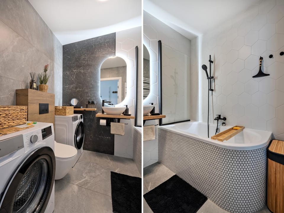 Bathroom, Bath, washing machine