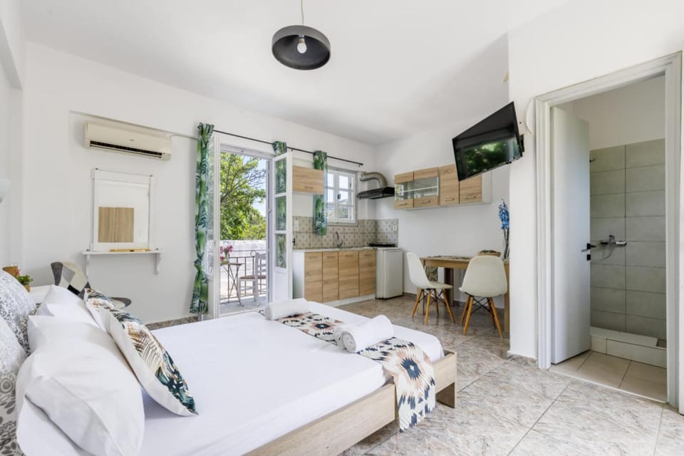Patio, Bed, TV and multimedia, Kitchen or kitchenette, Photo of the whole room, Dining area, air conditioner