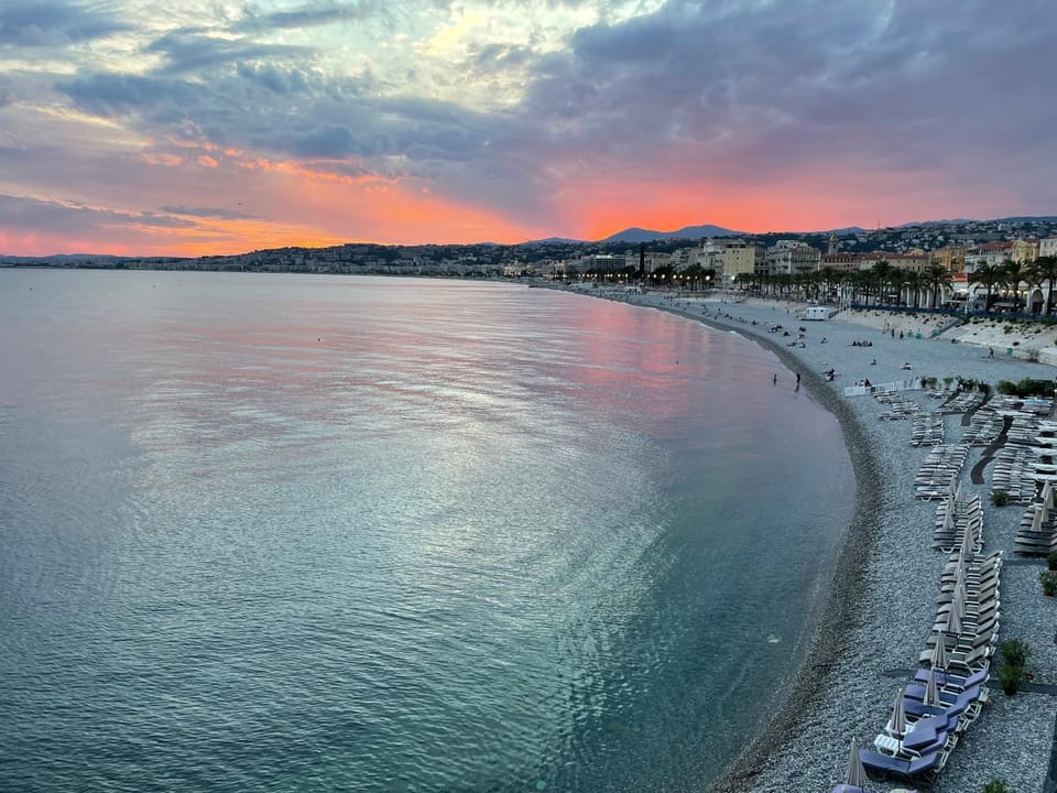 Beach, Sea view, Sunset