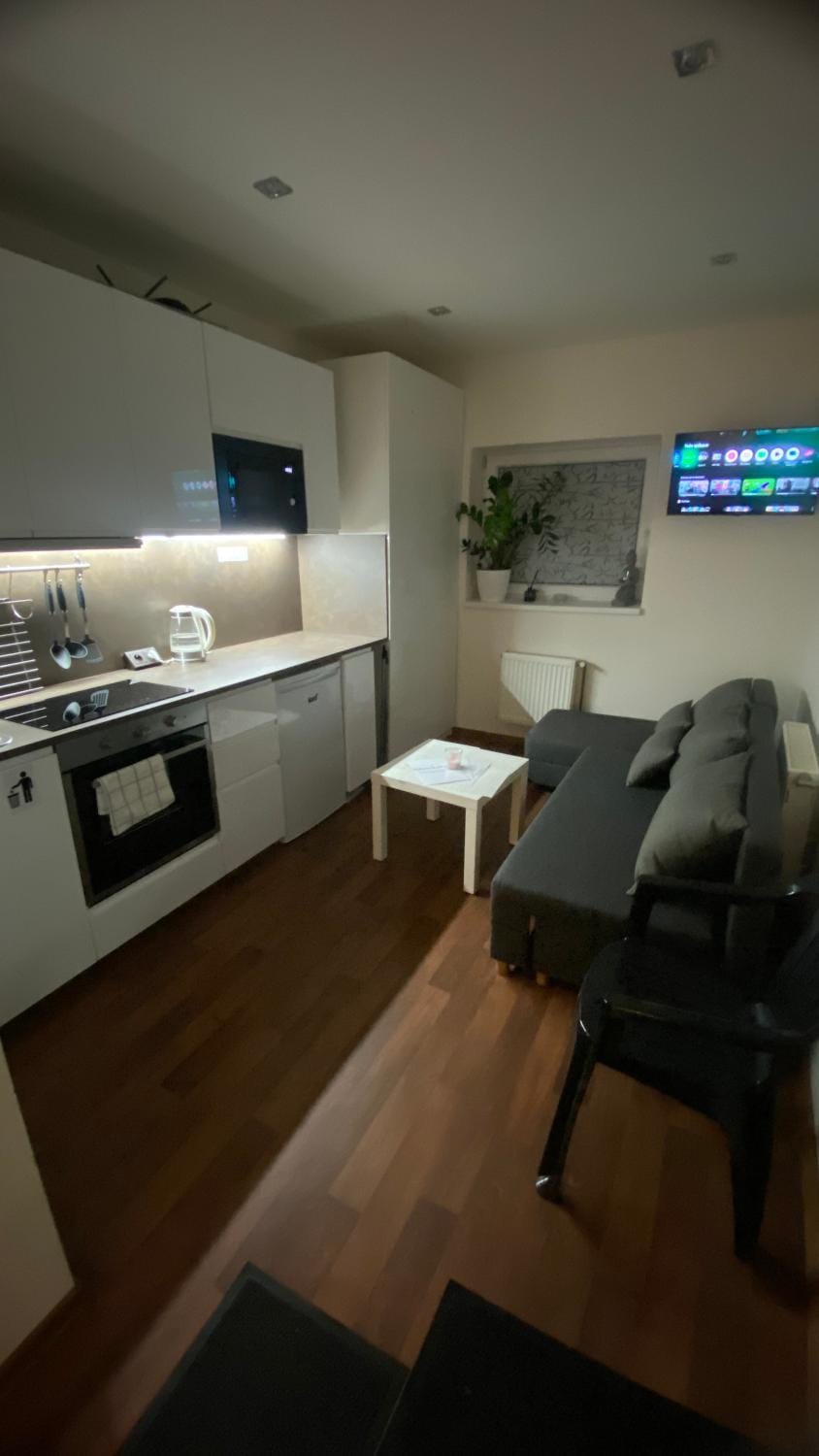 Living room, kitchen
