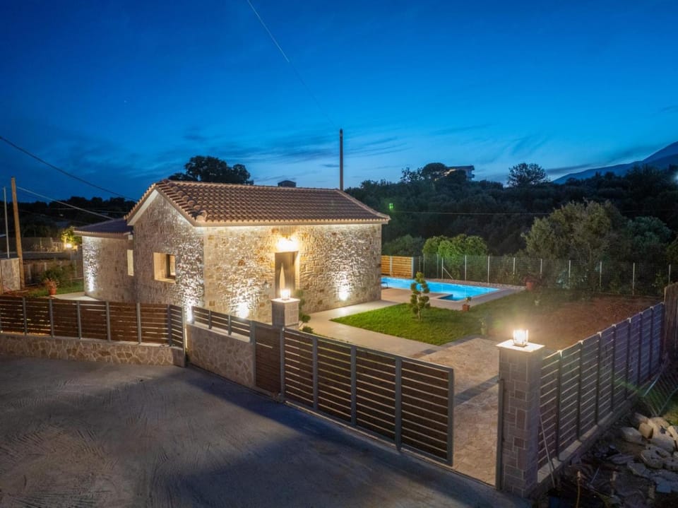 Property building, Night, Garden, Garden view, Pool view, Swimming pool