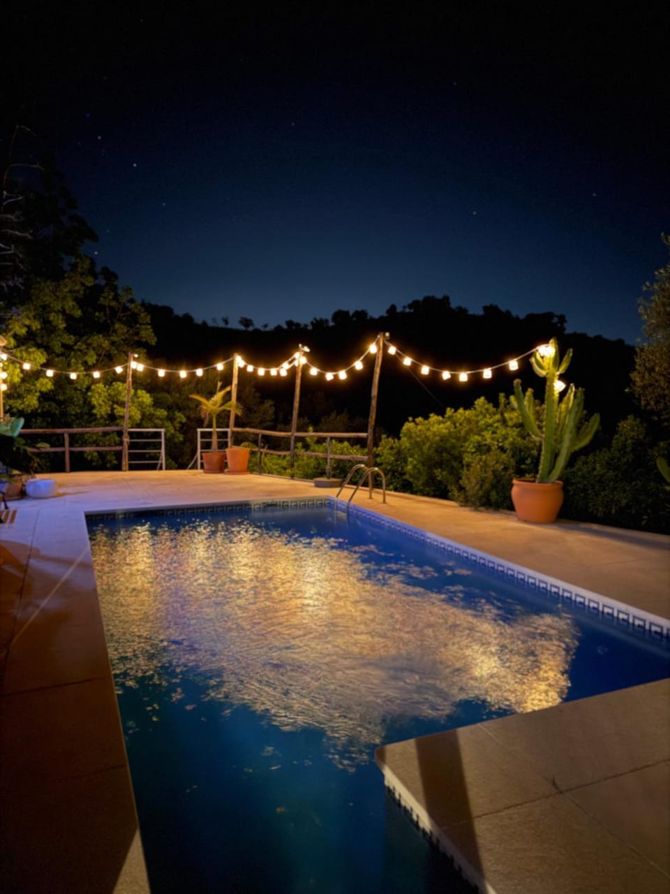 Night, Pool view, Swimming pool