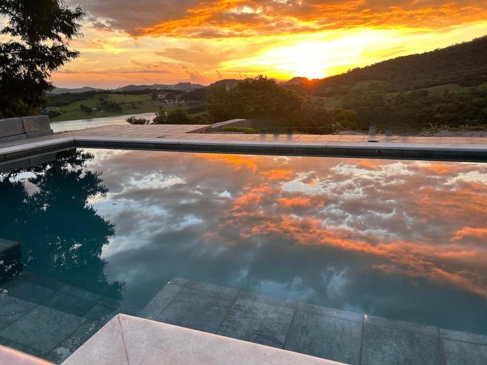Natural landscape, Swimming pool, Sunset