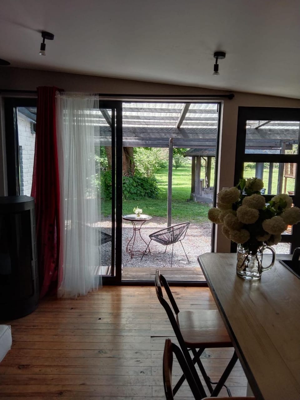 Patio, Living room, Dining area
