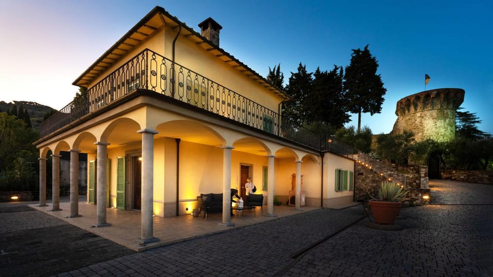 Property building, Night, Garden, Garden view