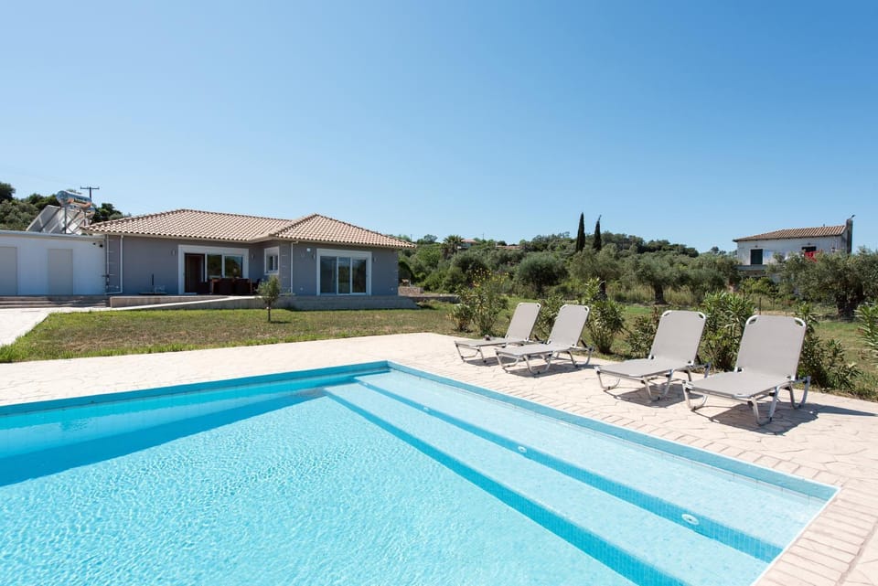 Property building, Pool view, Swimming pool, sunbed