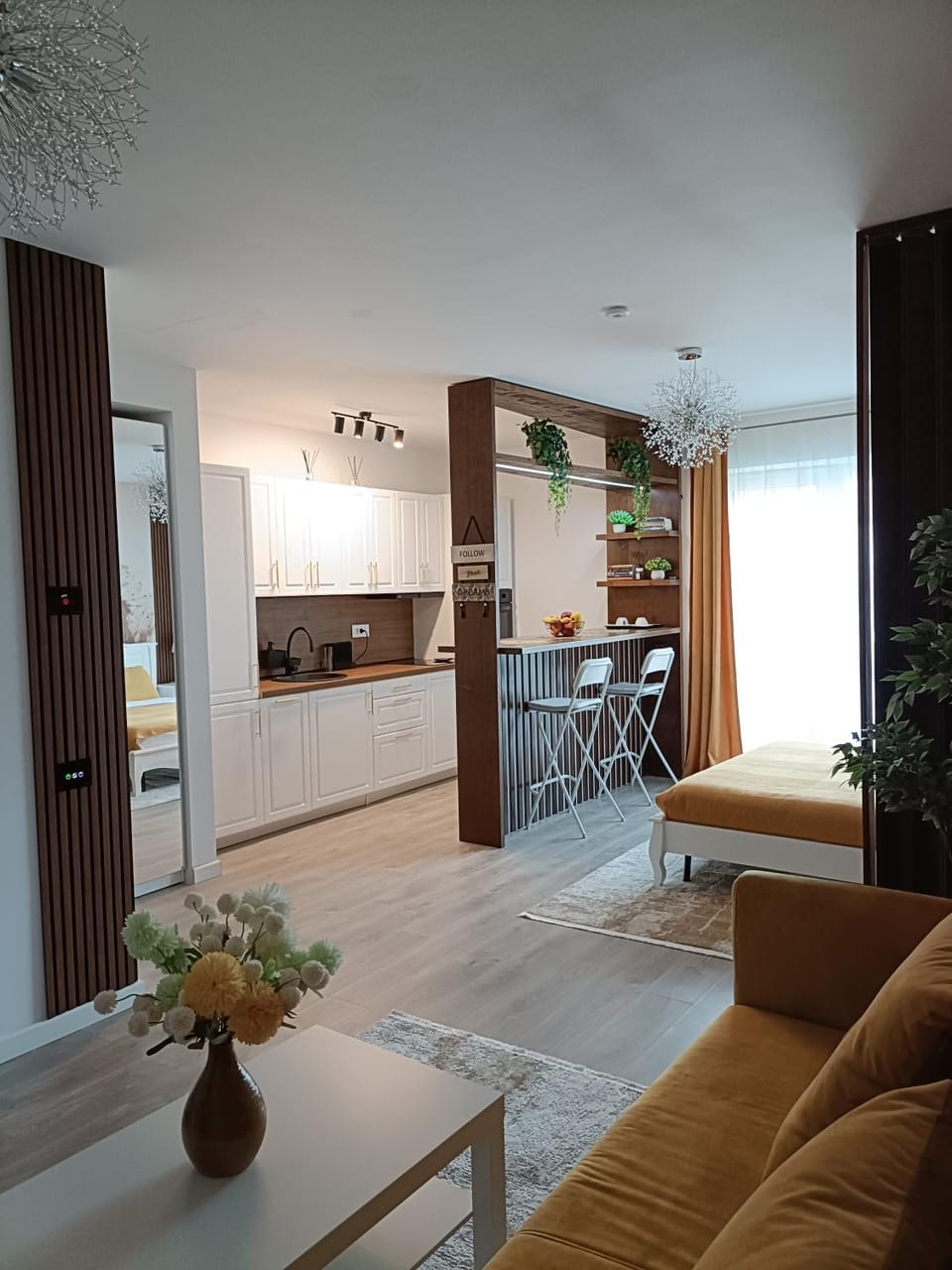 Living room, kitchen