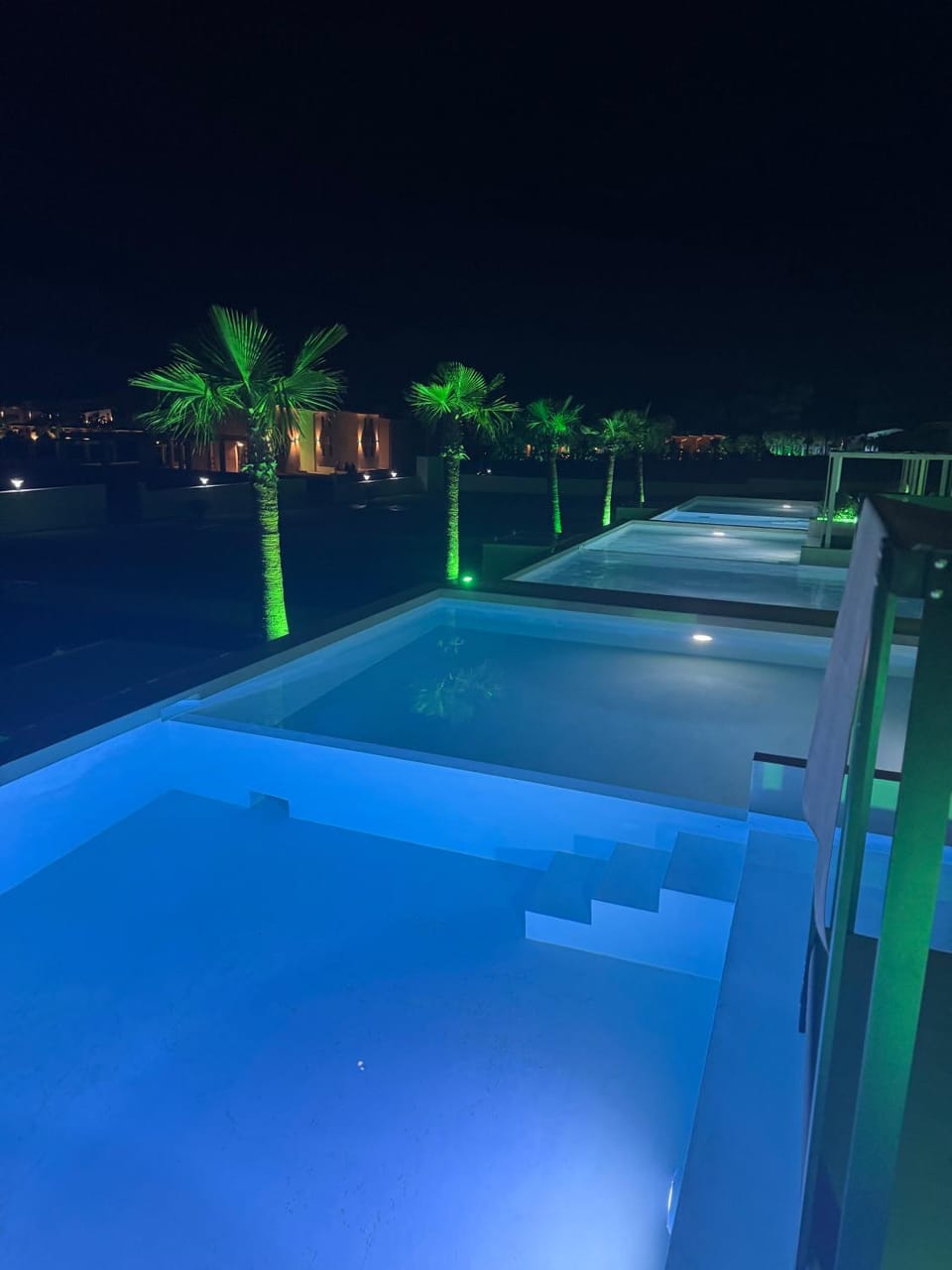 Night, Pool view, Swimming pool
