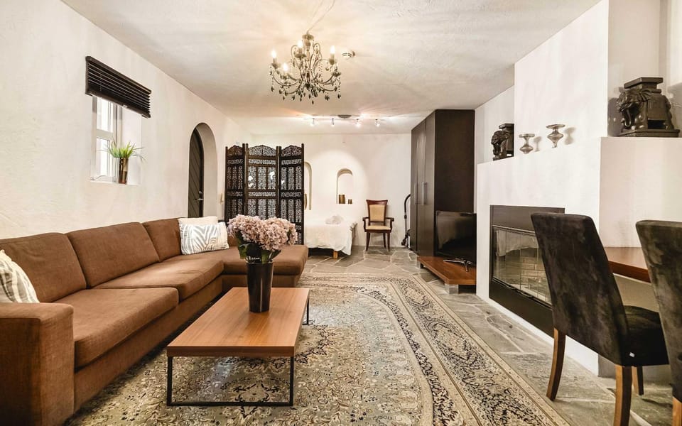 Living room, fireplace