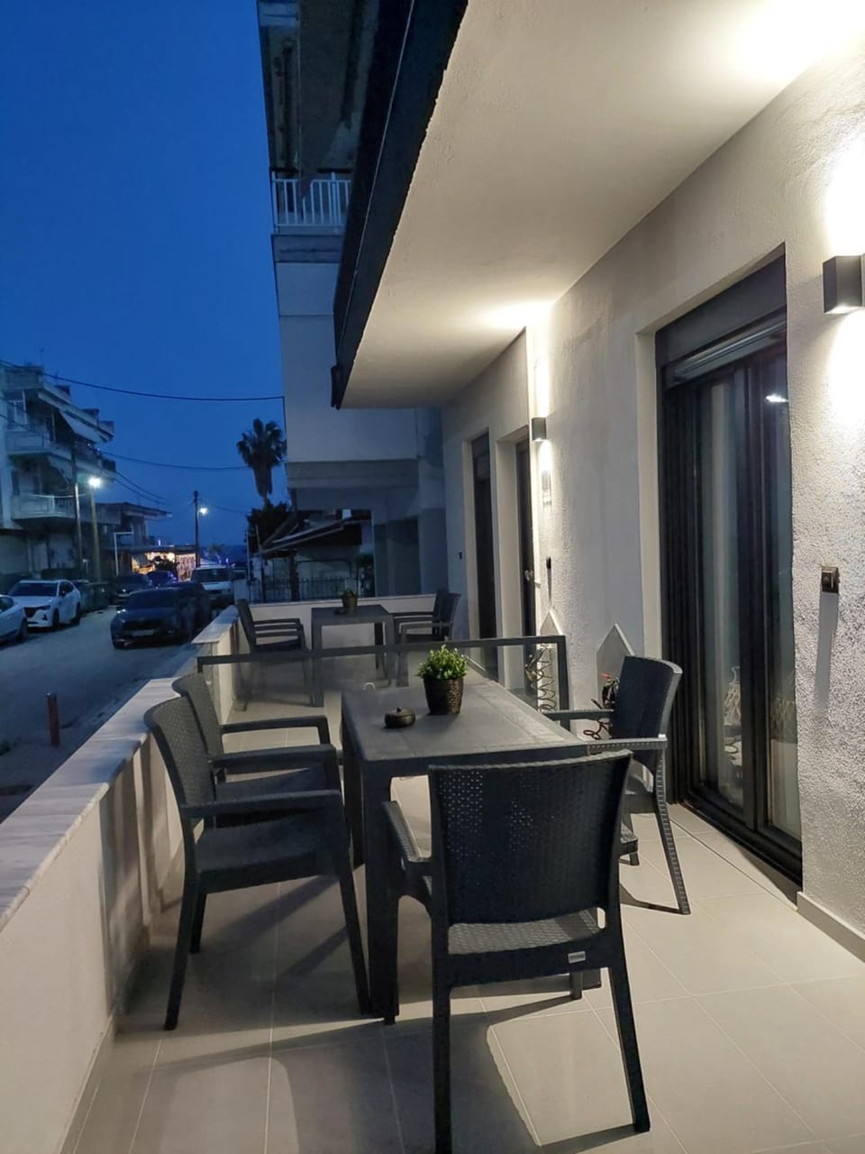 Property building, Night, Balcony/Terrace, Sea view