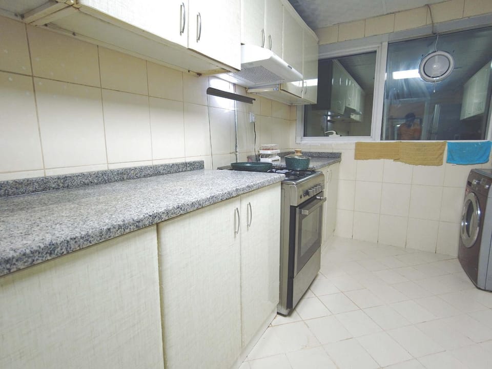 Kitchen or kitchenette, oven, stove