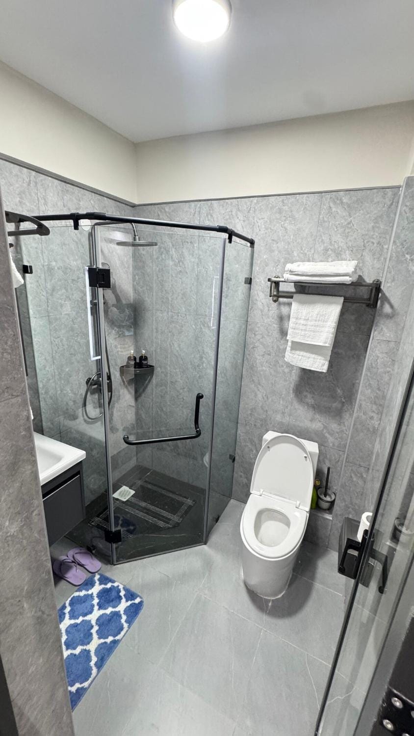 Toilet, Bathroom, bidet, towels
