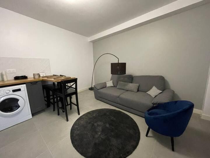 Living room, Dining area, washing machine