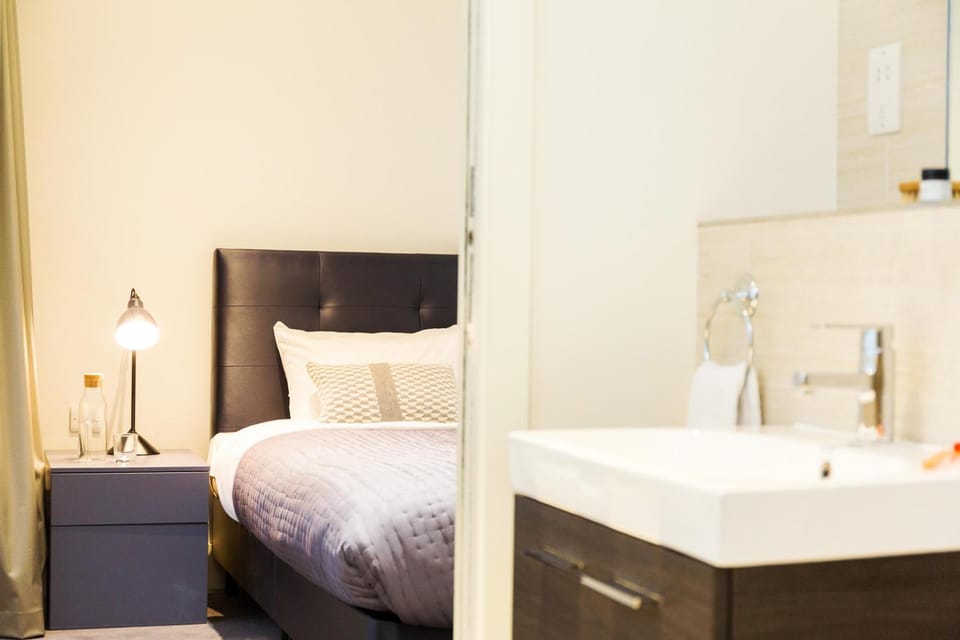 Bed, Bathroom, Bedroom