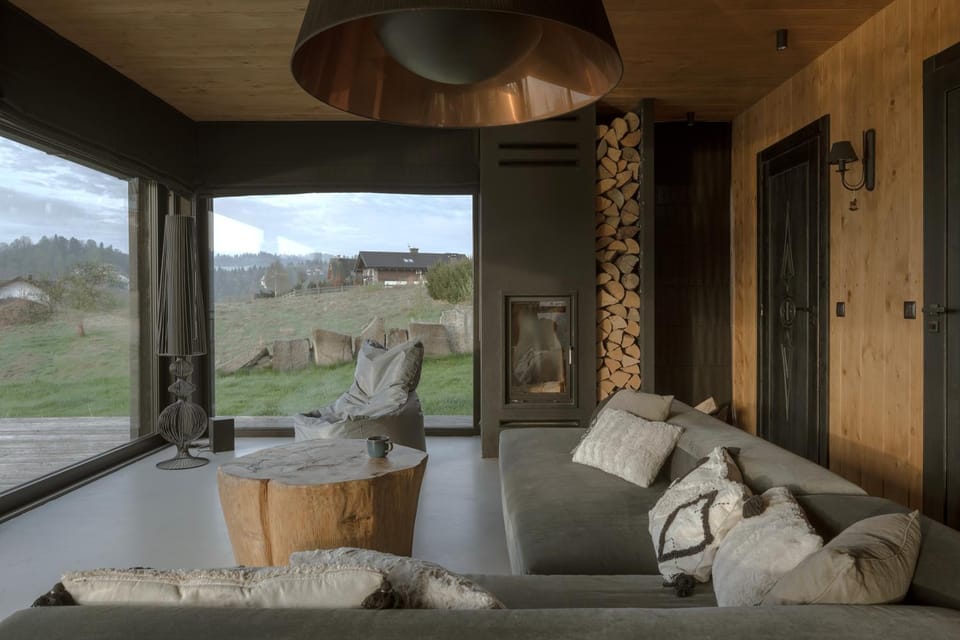 Natural landscape, Living room, Seating area, Mountain view