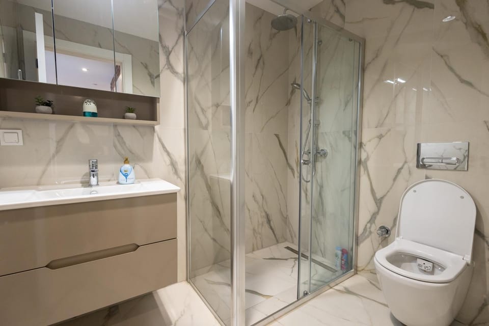 Shower, Toilet, Bathroom, towels