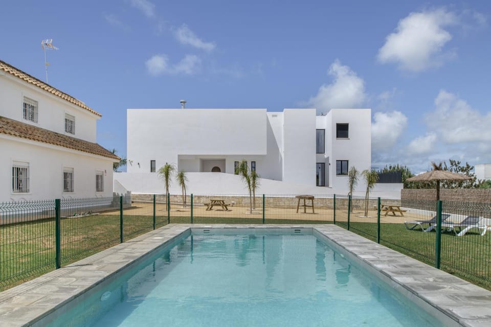 Property building, Living room, Swimming pool