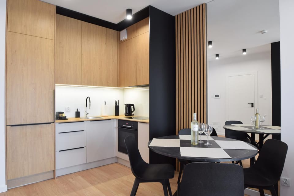 Kitchen or kitchenette, Living room, Dining area, stove