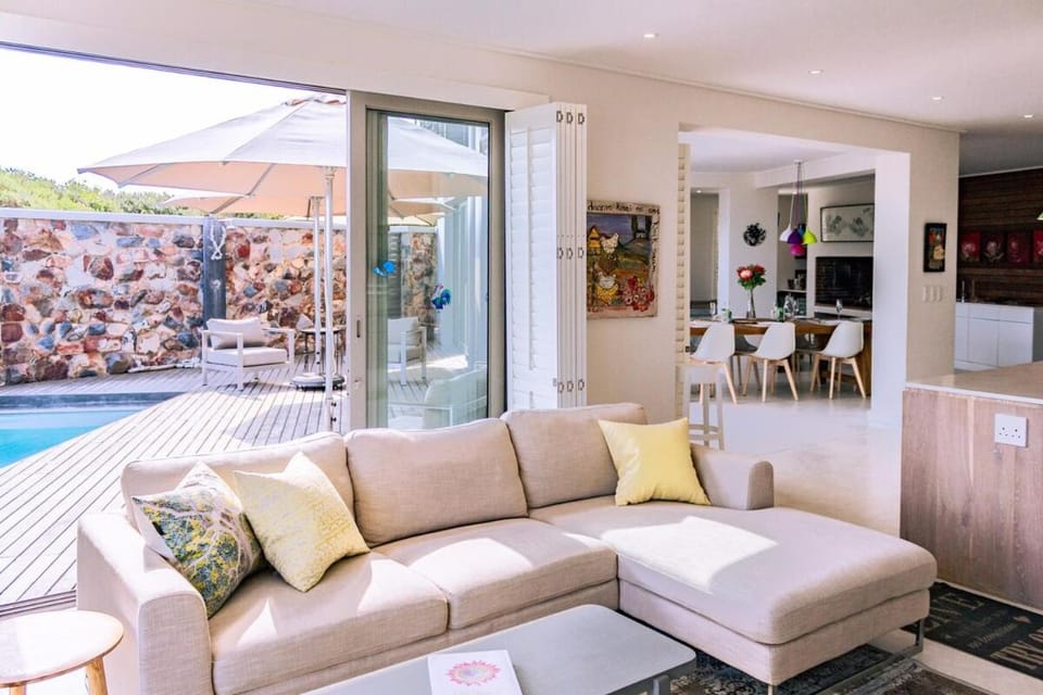 Living room, Seating area, Pool view, Swimming pool, sunbed