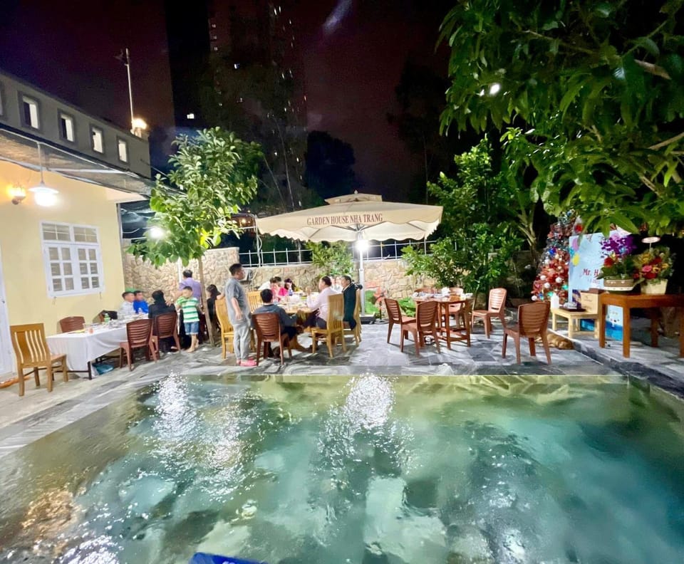 Night, People, Natural landscape, Pool view, Swimming pool, group of guests