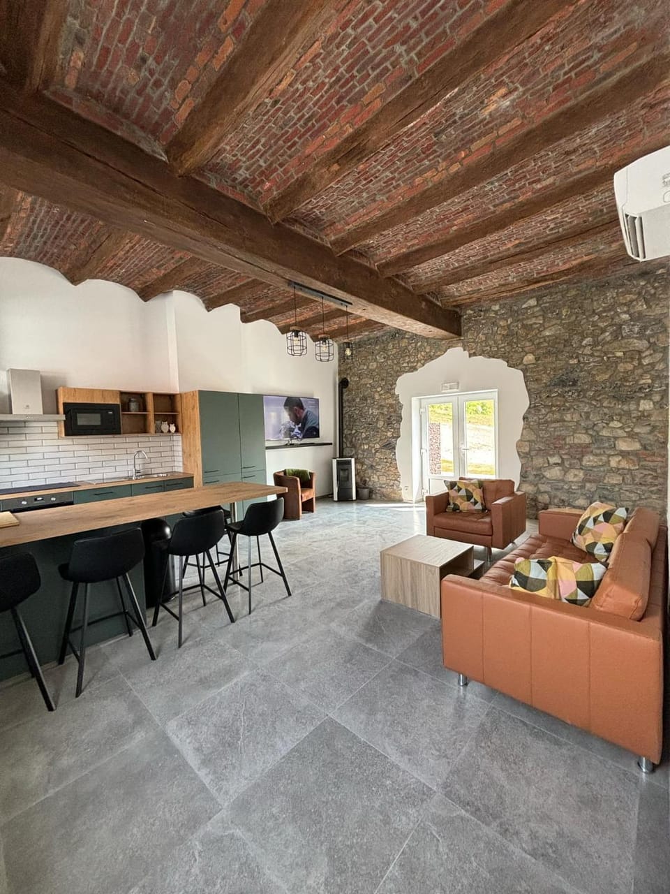 Living room, kitchen