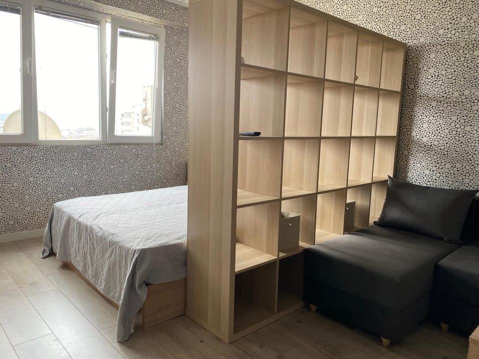 Bed, Living room, Bedroom