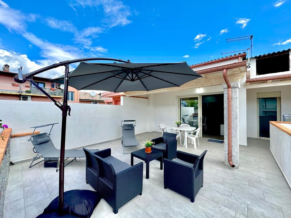 Property building, Patio, Day, View (from property/room), Living room, Seating area