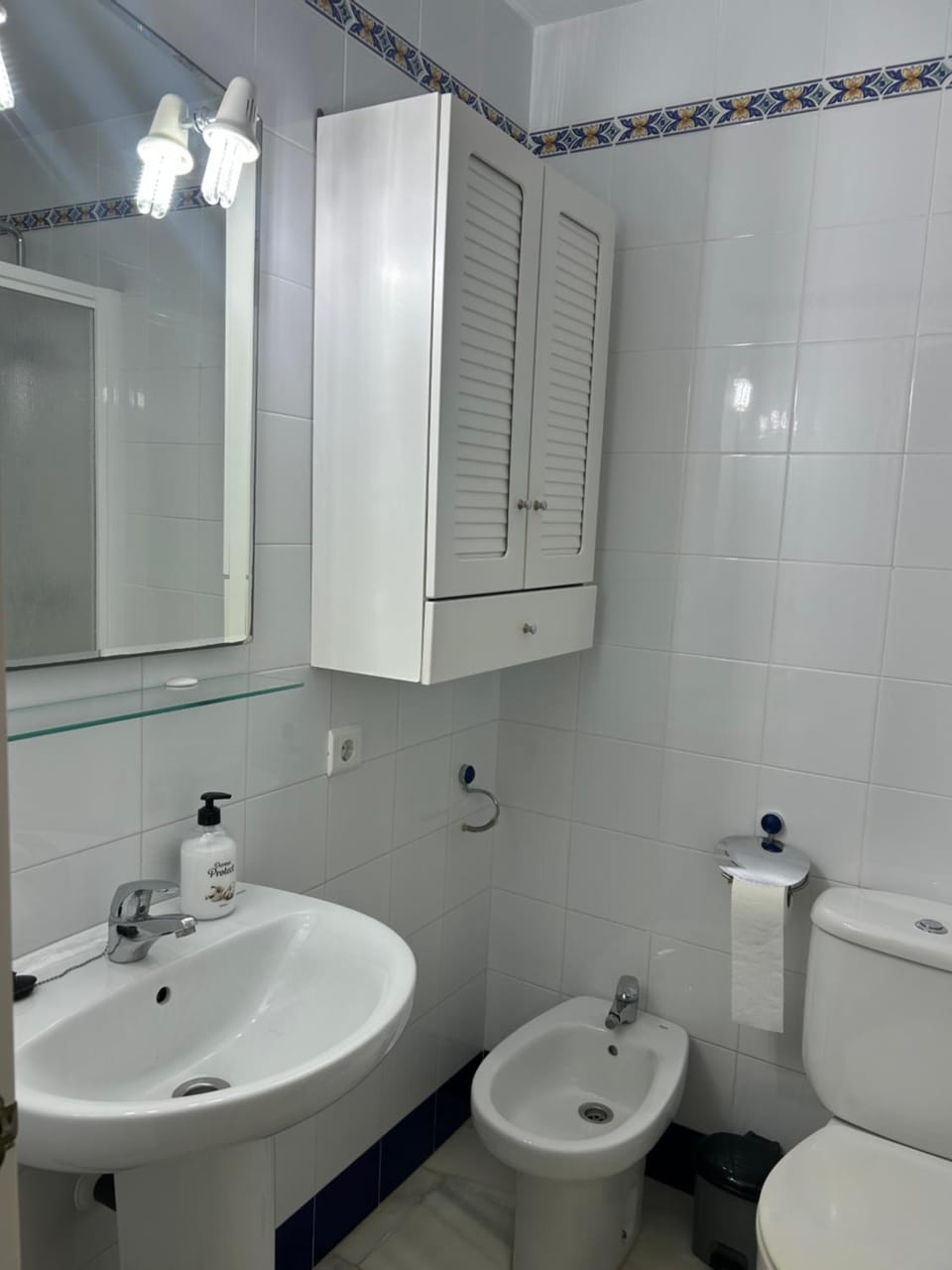 Shower, Toilet, bidet, towels