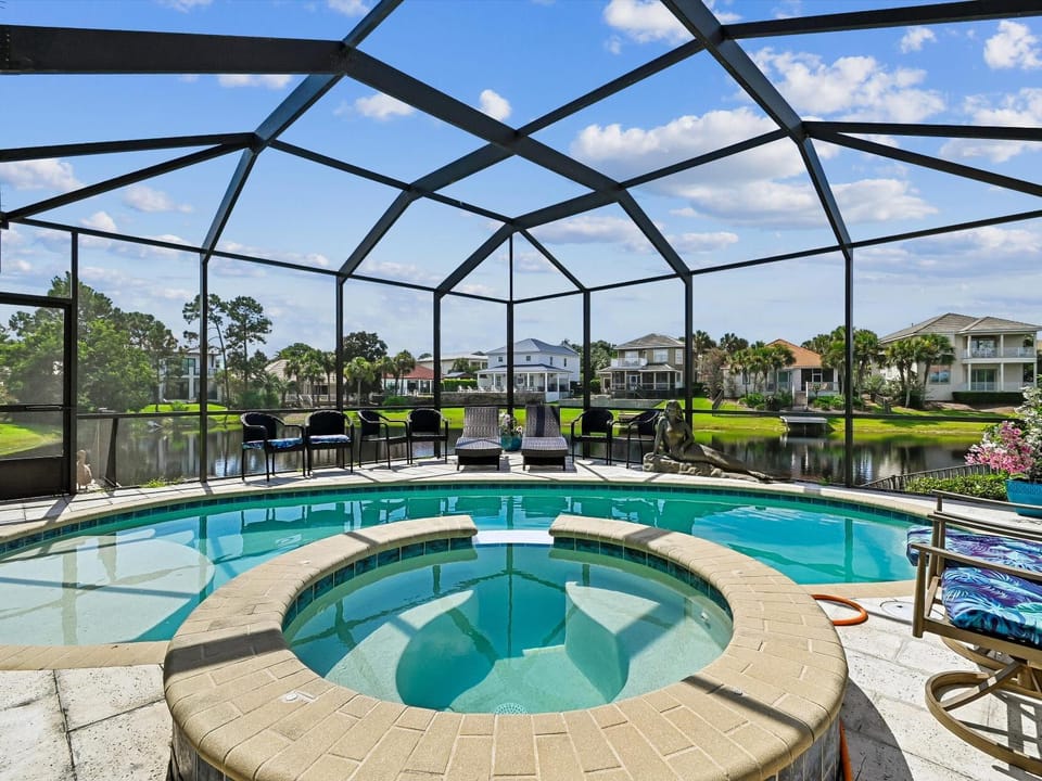Hot Tub, View (from property/room), Seating area, Lake view, Pool view, Sea view, Swimming pool
