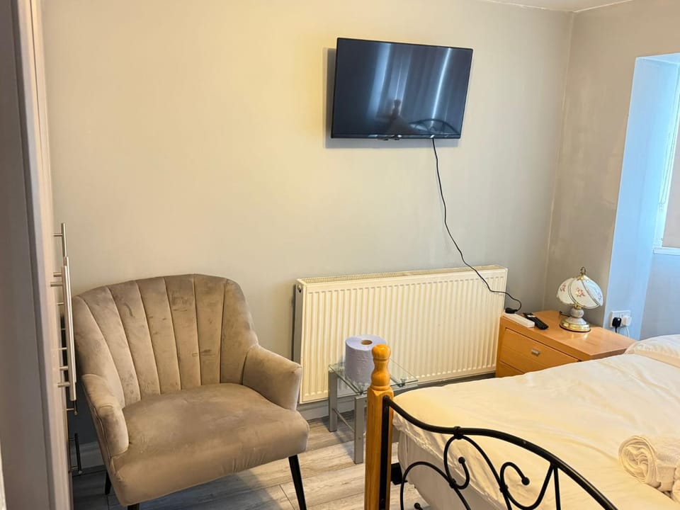 Bed, TV and multimedia, Living room, Photo of the whole room, Seating area, Bedroom